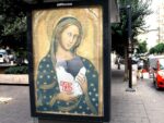 Hogre, Madonna del Takeaway, 2021, subvertising intervention, Naples. Photo credits Hogre