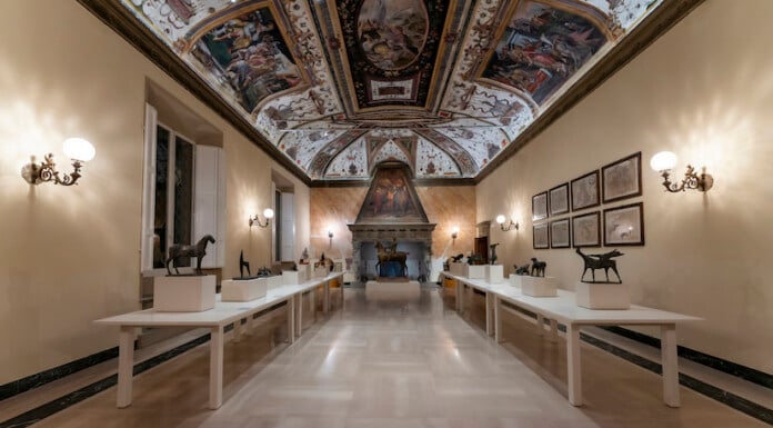 Installation view, Marino Marini Cavalieri e cavalli a Palazzo, Sala del Papa, Palazzo Boncompagni, 2022 Crediti: Marcela S. Ferreira