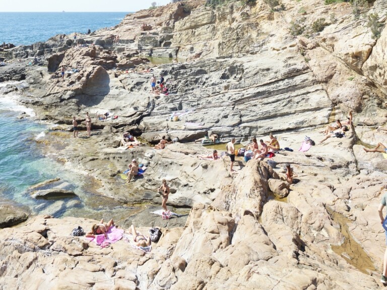 Massimo Vitali, Livorno Le Vaschette facing north, 2020, Inkjet print in Diasec mount with wooden frame, 150x190 cm ca.. Courtesy Mazzoleni, London Torino