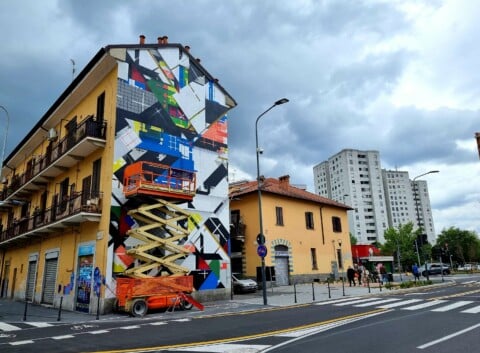 Murale di Zedz a Milano per Mondrian