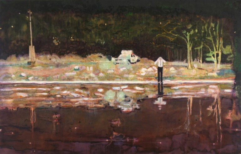 Peter Doig, Echo Lake, 1998. Oil on canvas. Tate: Presented by the Trustees in honour of Sir Dennis and Lady Stevenson (later Lord and Lady Stevenson of Coddenham), to mark his period as Chairman 1989-98, 1998 © Tate