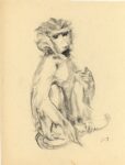 Sirio Tofanari, Scimmia, anni '20, carboncino su carta, cm 39x31,5. Courtesy Galleria del Laocoonte, Roma Londra
