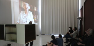 Vista d'insieme del film nella mostra Perché lo faccio perché. La vita poetica di Giulia Niccolai foto archivio CAPTA, BY SERGIO RACANATI