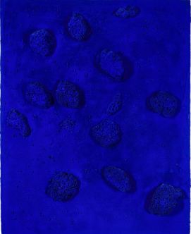 Yves Klein, Relief Éponge bleu sans titre (RE 49) (1961). Courtesy of Phillips