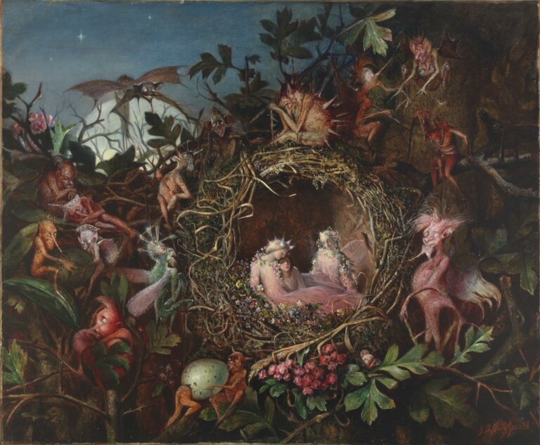 Fairies in a Bird’s Nest, about 1860, John Anster Fitzgerald. Oil on canvas. Fine Arts Museums of San Francisco, Museum purchase, Grover A. Magnin Bequest Fund and Volunteer Council Art Acquisition Fund
