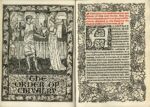 Frontispiece; Title Page from The Order of Chivalry, 1892, Edward Burne Jones. Woodcut illustrations, letterpress. The William Andrews Clark Memorial Library, University of California, Los Angeles