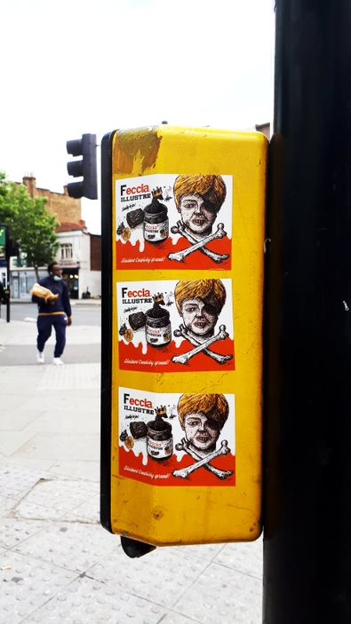 Illustre Feccia, stickers, Londra, 2019. Photo credits Illustre Feccia