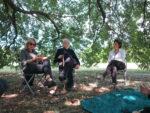 Incontro ad Agricola Cornelia con Carla Subrizi e Gianfranco Baruchello, a destra la curatrice Elena Bellantoni, photo Credits GrossiMaglioni