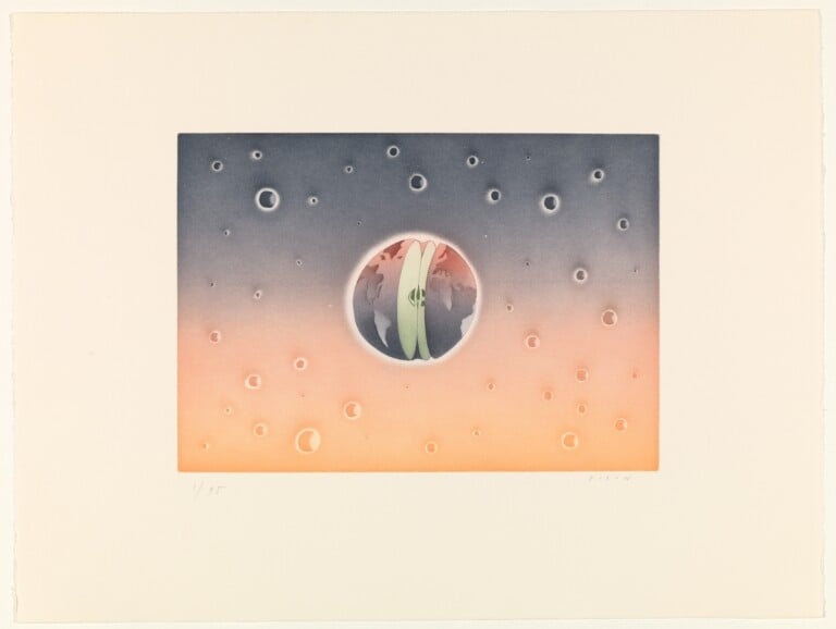 Jean Michel Folon, À propos de la Création, de la pomme, 1989 90, acquaforte e acquatinta © Fondation Folon, ADAGP, Paris, 2022