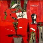 Mimmo Paladino, Teorema del poeta occidentale, 1989, olio su tela, 196x196 cm. Collezione Giancarlo e Danna Olgiati, Lugano © 2022, ProLitteris, Zurich
