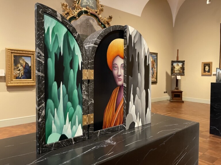 Nicolas Party. Triptych. Exhibition view at Museo Poldi Pezzoli, Milano 2022