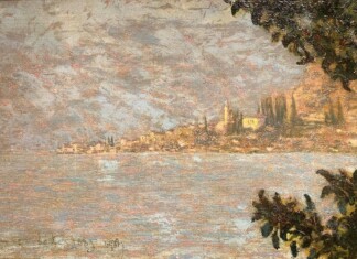 Vittore Grubicy De Dragon, Fiumelatte (o Lierna), 1889, olio su tela, cm 20,5x32. Roma, Galleria Berardi