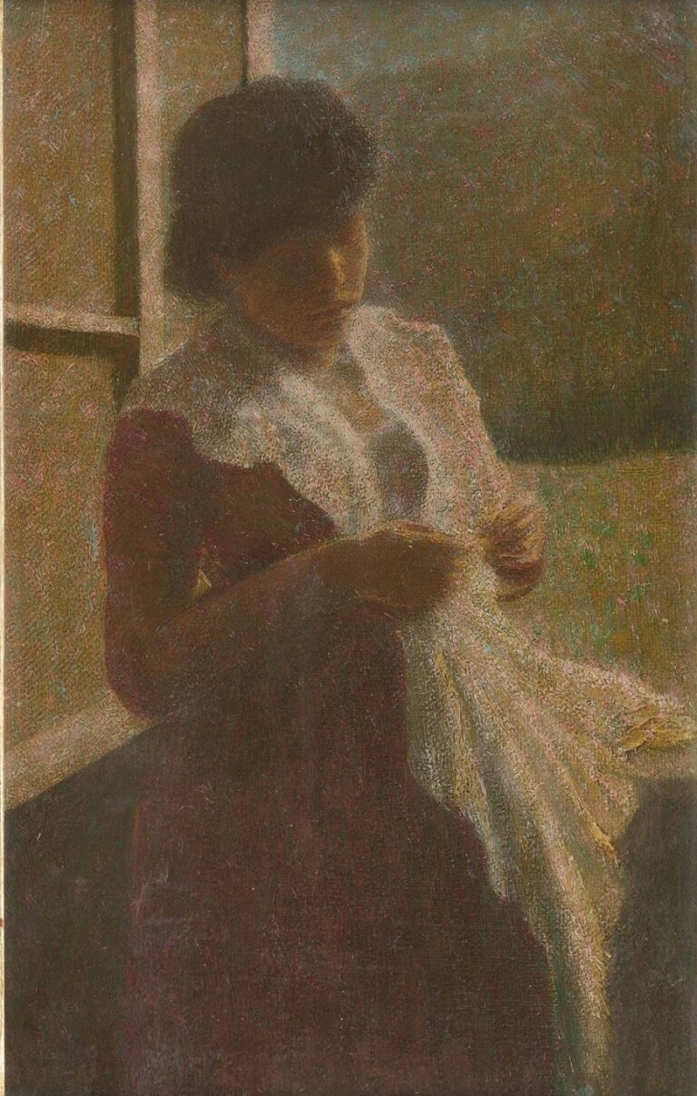 Vittore Grubicy De Dragon, Ritratto di persona cara, 1886 ca., olio su tela, cm 32,5x21. Milano, Galleria d’Arte Moderna
