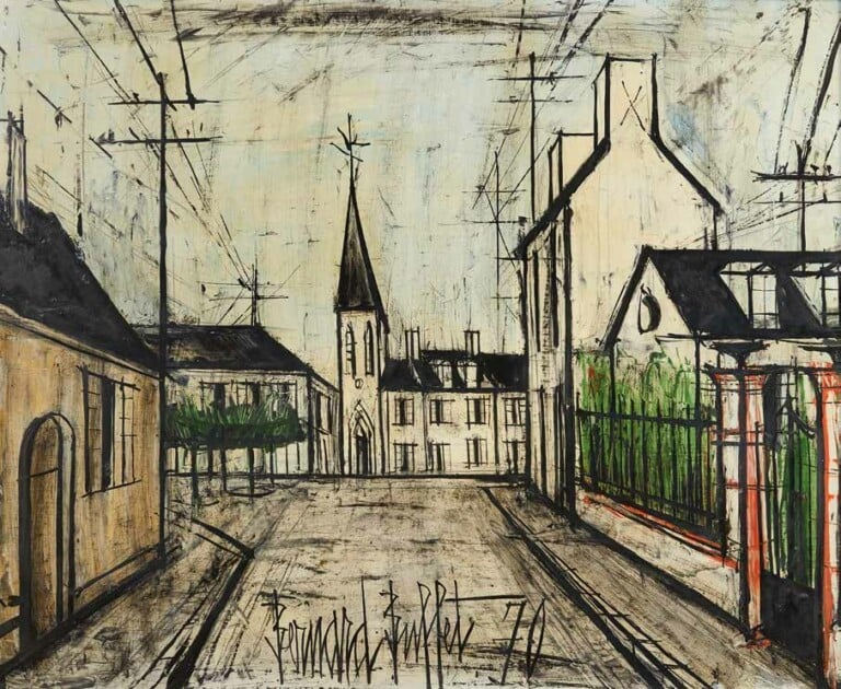 Bernard Buffet, Rue de village, 1970. Courtesy Pandolfini