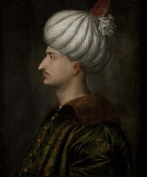 Titian, Suleyman the Magnificent, ca. 1540, oil on canvas, 72.4 x 61 cm. Lusail Museum Collection. Photo: © Lusail Museum, Qatar Museums, 2022