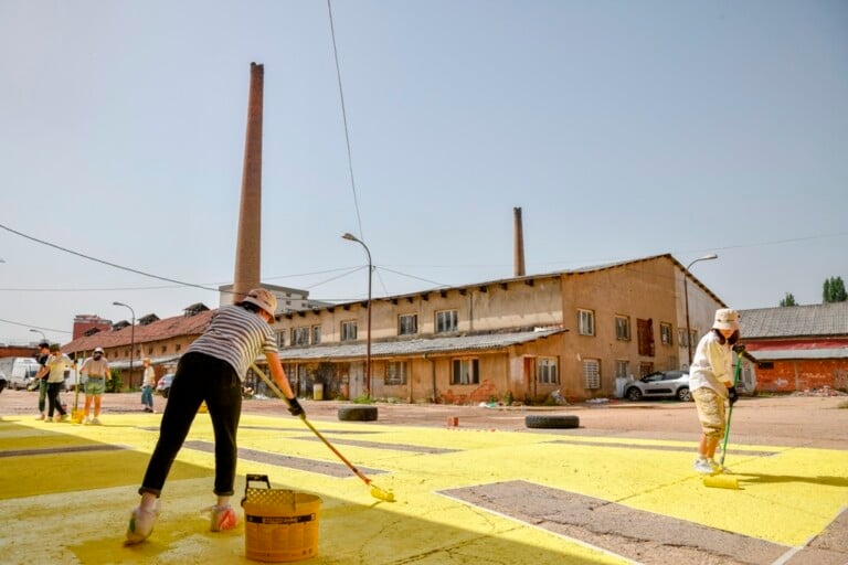 Build up Urban Intervention Brick Factory. Photo Manifesta 14 Prishtina _ Atdhe Mulla