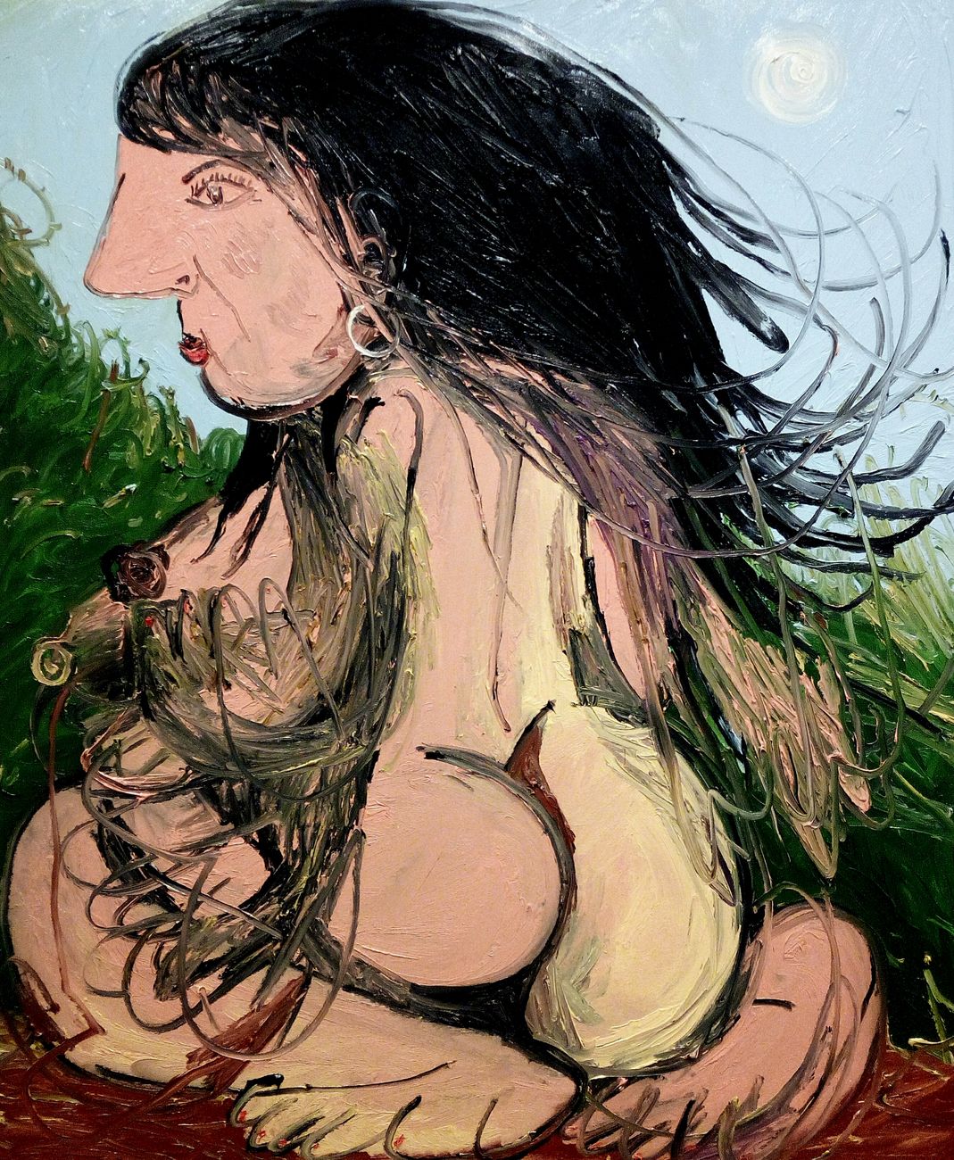 Dario Molinaro, Lucia in the wind, 2020, oil on canvas, 100 x 120 cm