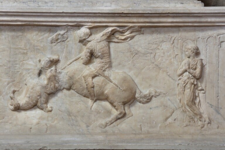 Donatello, Combattimento di san Giorgio col drago e liberazione della principessa, 1415 17 ca.. Firenze, Museo Nazionale del Bargello. Su concessione del Ministero della Cultura. Photo Bruno Bruchi