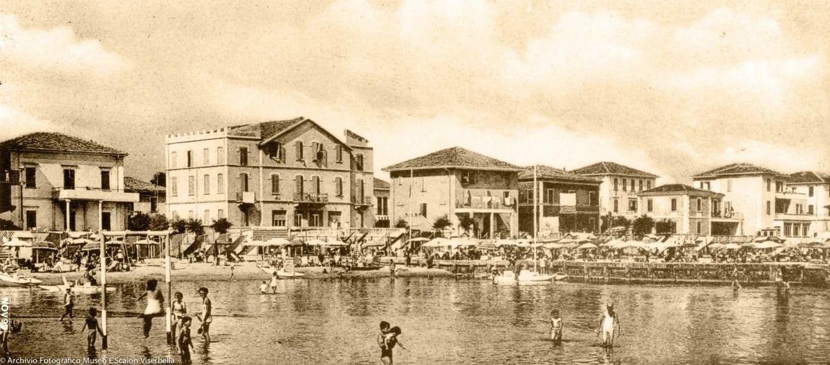 Foto storica della spiaggia di Viserba