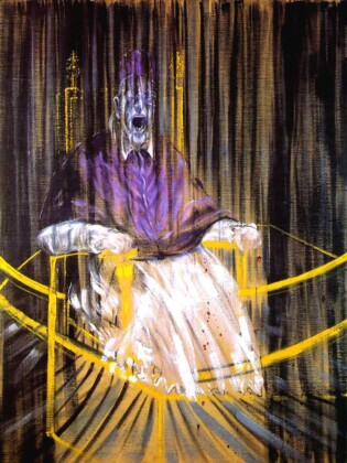 Francis Bacon, Studio dal ritratto di Innocenzo X, 1953, olio su tela, 153 x 118 cm. Des Moines Art Center, Des Moines