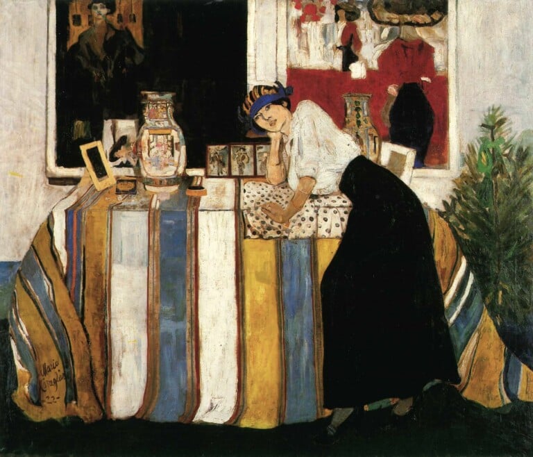 Mario Cavaglieri, Giulietta appoggiata al tavolo, 1922, olio su tela, 135,8 x 160 cm, collezione privata. Courtesy Galleria dello Scudo