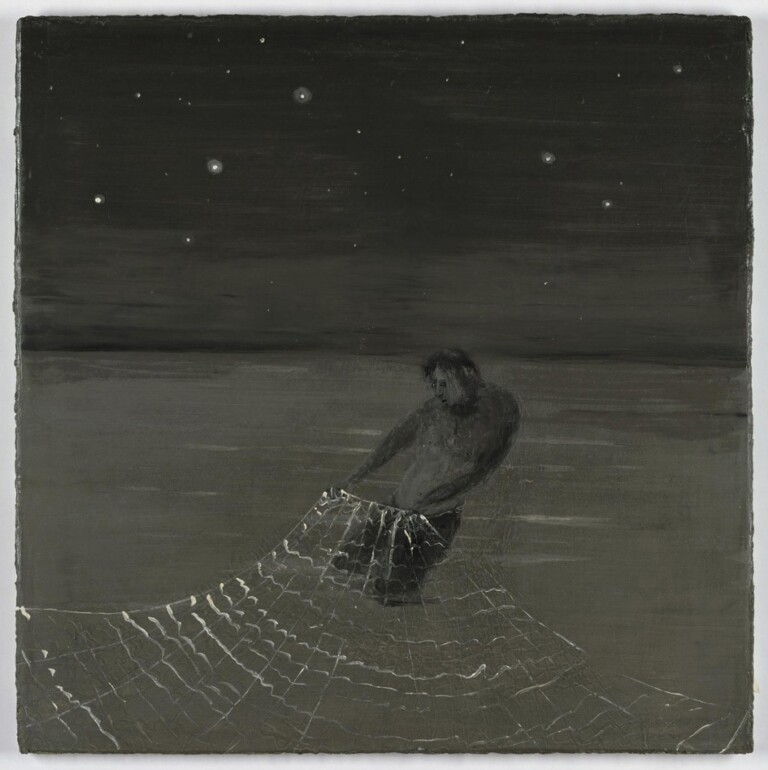 Norbert Schwontkowski, Nachtarbeit, 2008, olio su tela, 91.4x91.4x2.5 cm. Courtesy Raucci_Santamaria Studio Project, Milano
