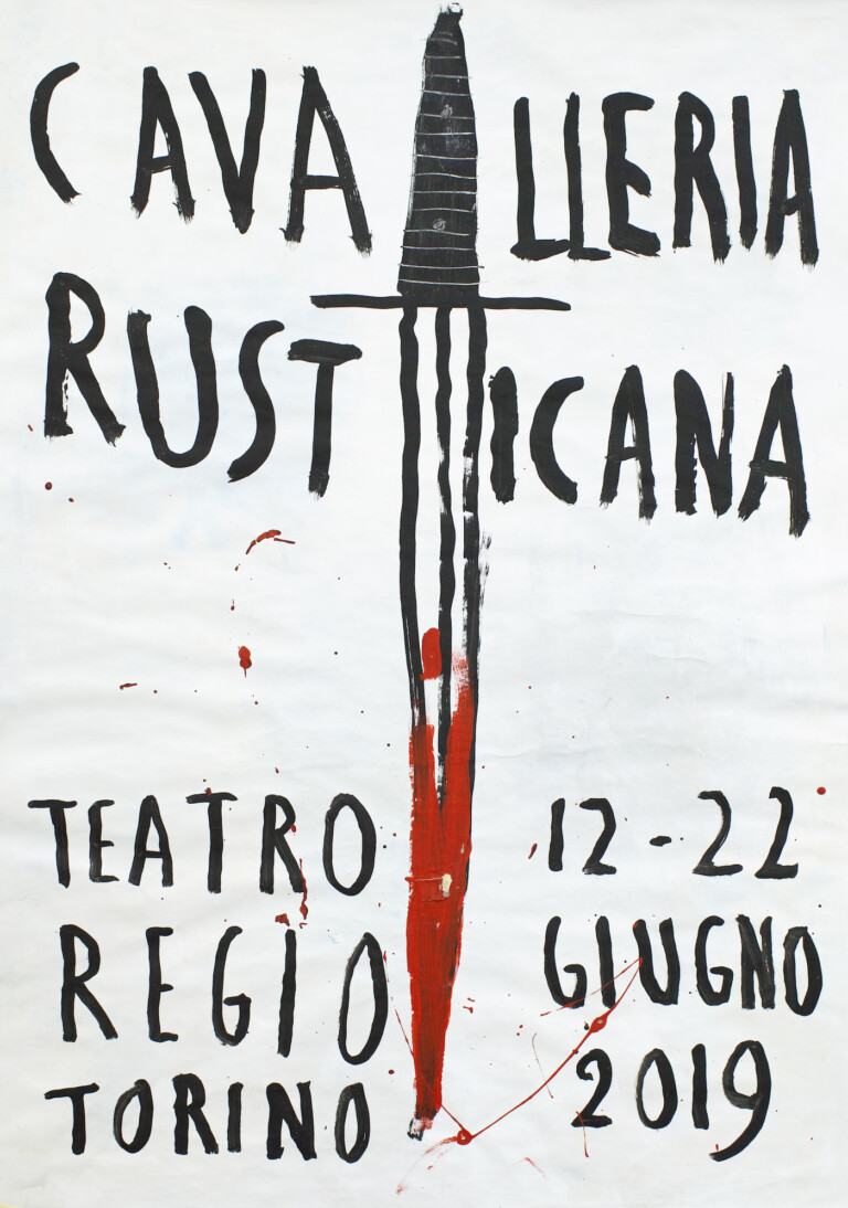 Paolo Ventura, Cavalleria Rusticana, 2019, Locandina, carboncino su carta, 110x73 cm