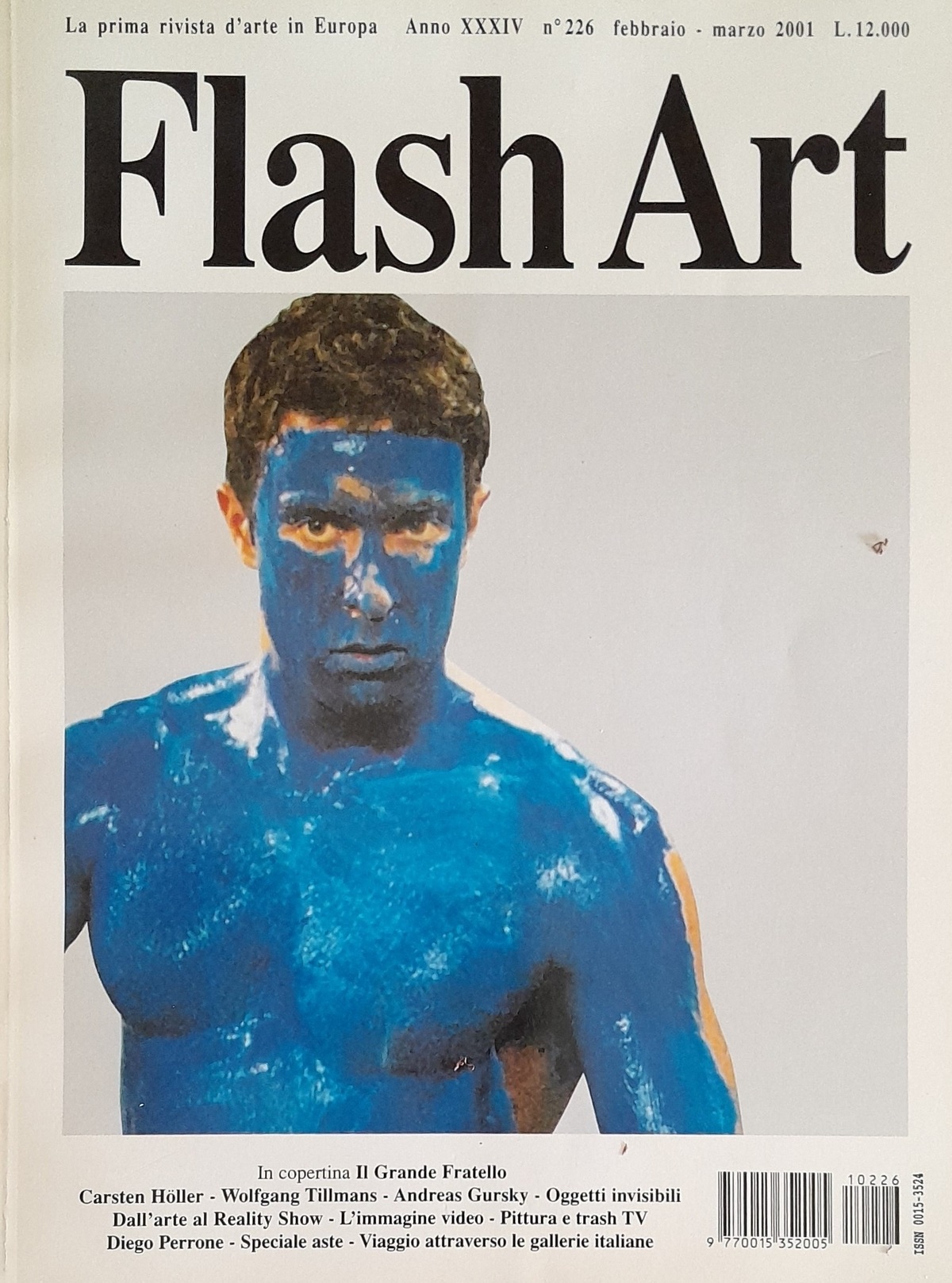 Pietro Tariccone in copertina su Flash Art nel 2001