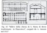 Rilievi della chiesa di Santa Maria di Brera fatti da A. Annoni nel 1937