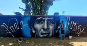 I muri dell’Ippodromo di San Siro celebrano i mondiali di calcio dell’82 con la street art