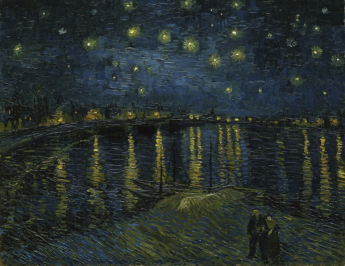 Vincent van Gogh, Notte stellata sul Rodano, 1888, olio su tela, 72 x 92 cm. Musée d'Orsay, Parigi