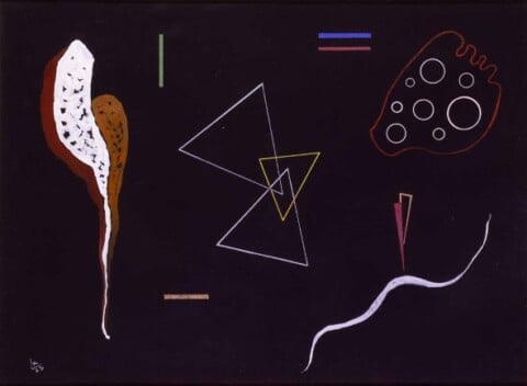 Wassily Kandinsky Tre triangoli, 1938, disegno a tempera, Ca' Pesaro Galleria Internazionale d'Arte Moderna, lascito Lidia De Lisi Usigli, 1961