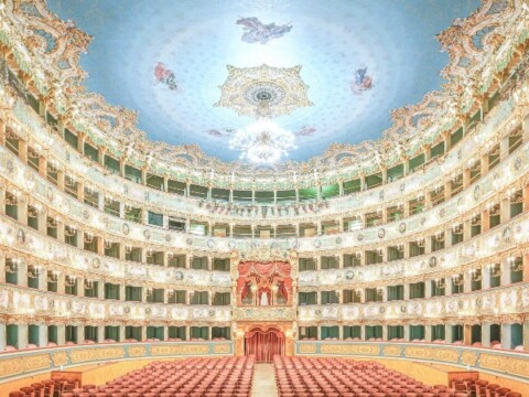 Patrizia Mussa, Photopastel – Teatro la Fenice, Venezia, 2021 stampa giclée su carta cotone (Hahnemuhle), coloritura a mano