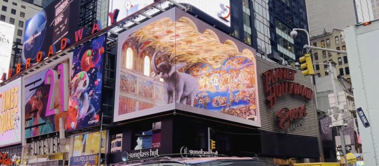 Antropogenica in Times Square curated by MOCDA, courtesy Giuseppe Lo Schiavo