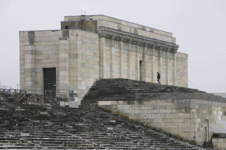 The Zeppelin grandstand (Zeppelintribune) can be seen at the former German Nazi party rally grounds on January 23, 2010 in Nuremberg, southern Germany. The Zeppelin grandstand, where Nazi party rallies took place, was one of the architect Albert Speer's first works for the Nazi party and was based upon the Pergamon Altar. AFP PHOTO DDP/ TIMM SCHAMBERGER GERMANY OUT (Photo credit should read TIMM SCHAMBERGER/DDP/AFP via Getty Images)