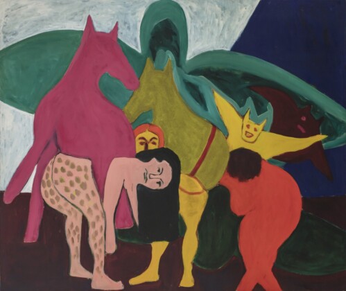 Bob Thompson, The Golden Ass, 1963, Oil on canvas, 62 1|2 x 74 1|2 inches (158.8 x 189.2 cm), signed, Courtesy of Michael Rosenfeld Gallery LLC, New York.