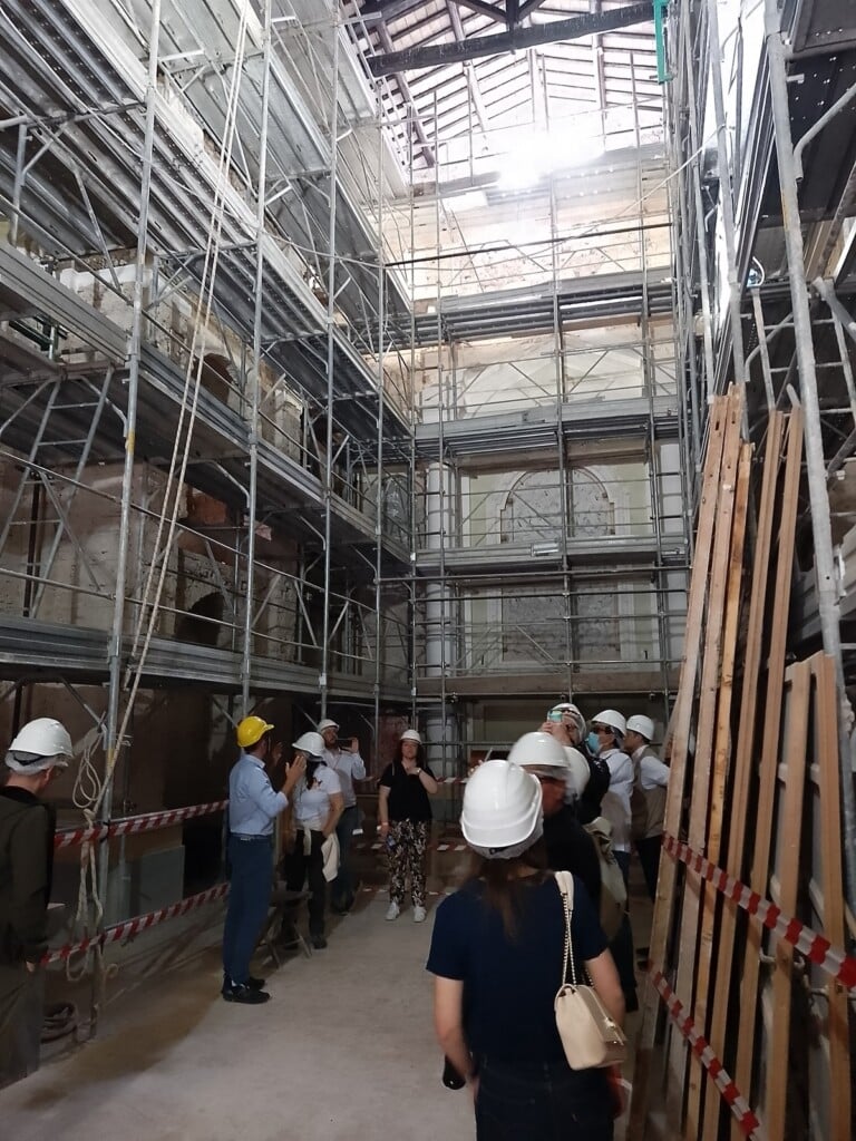 Cantieri Aperti, veduta dell'interno della chiesa, complesso di Sant'Agostino, Pieve Torina (MC)