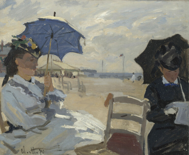 Claude Monet, La spiaggia a Trouville, 1870. Londra, National Gallery