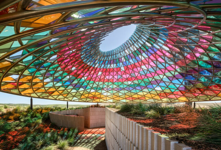 © Vertical Panorama Pavilion at the Donum Estate, 2022, Studio Other Spaces – Olafur Eliasson and Sebastian Behmann – Photo: Adam Potts