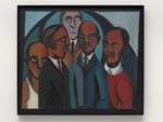 Faith Ringgold, American People #4: The Civil Rights Triangle, 1964, Oil on canvas, 36 3|16 x 42 ⅛ inches (92 x 107 cm), Glenstone Museum, Potomac, Maryland, Photo © Ron Amstutz, © 2022 Faith Ringgold | Artists Rights Society (ARS), New York, Courtesy ACA Galleries, New York