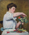 Federico Zandomeneghi, Signora che dispone i fiori, olio su tela, 54,5 x 46 cm. Milano, Collezione Gastaldi Rotelli
