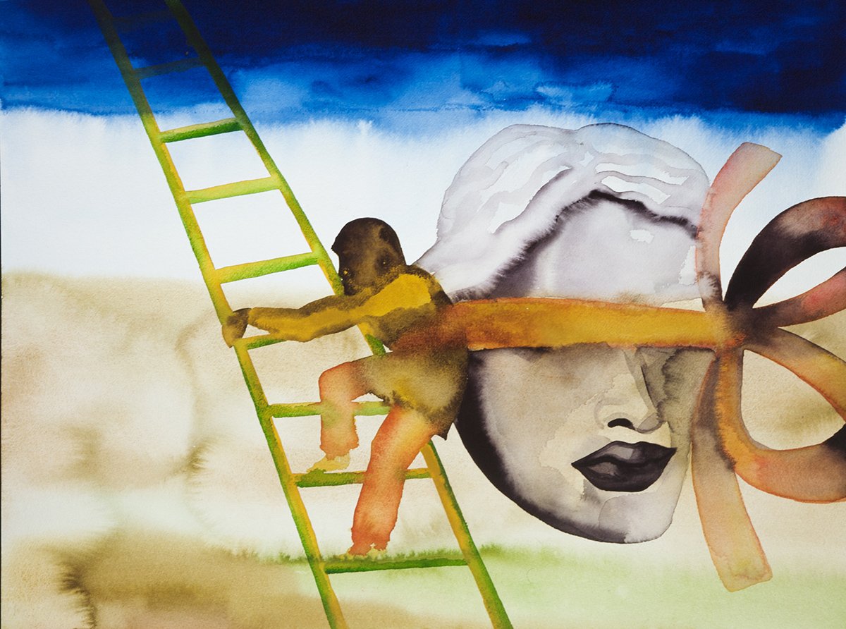 Francesco Clemente, Amalfi 9, 2007, Aquarell auf Papier, Privatsammlung © Francesco Clemente