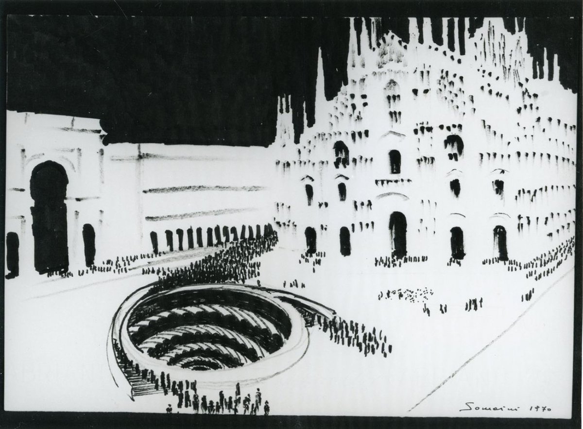 Francesco Somaini, progetto per una sistemazione della Piazza Duomo di Milano con una piazza a più piani per manifestazioni, 1970
