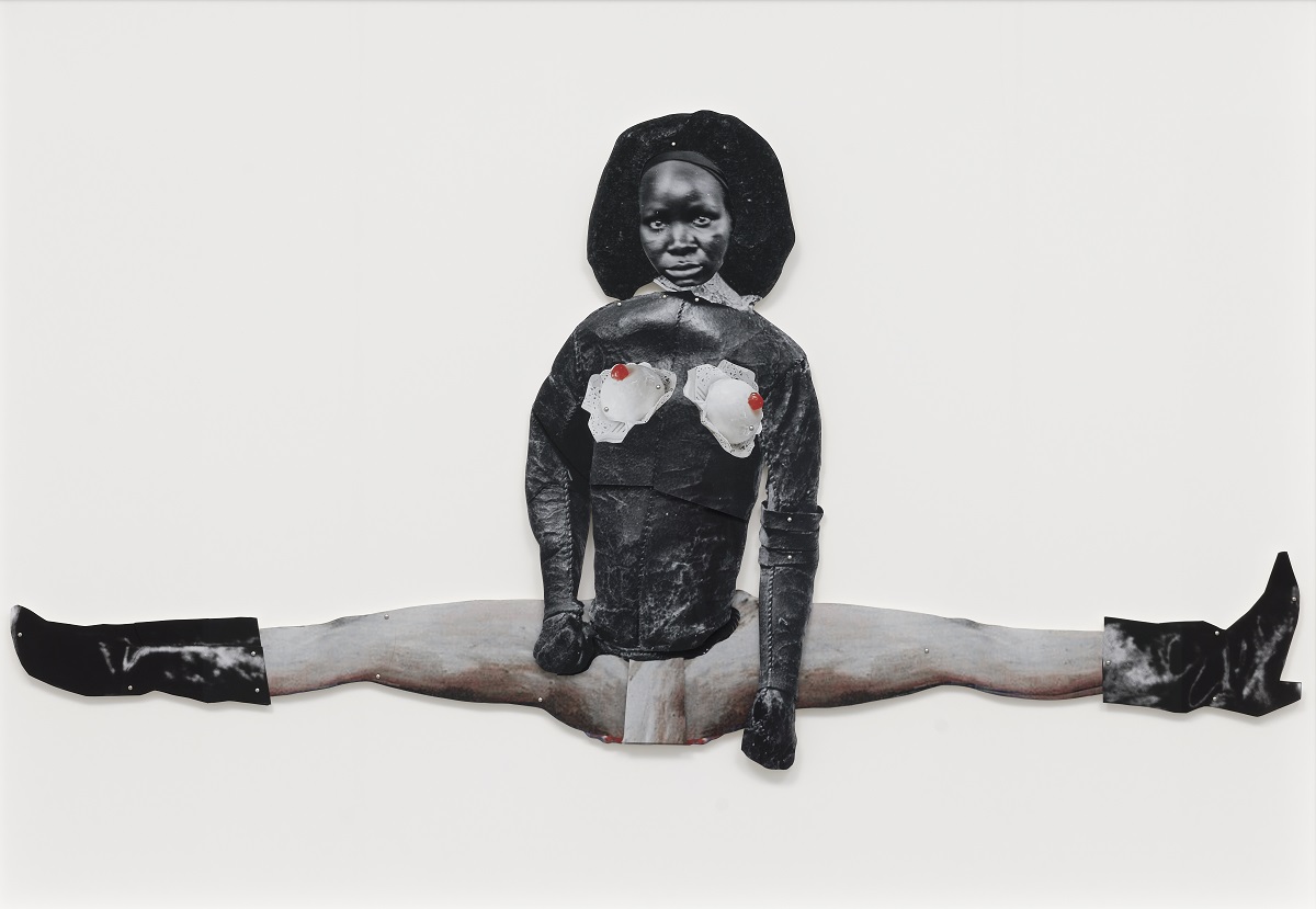 Frida Orupabo. Big split, collage with paper pins, 2022. Courtesy of the artist - Galerie Nordenhake