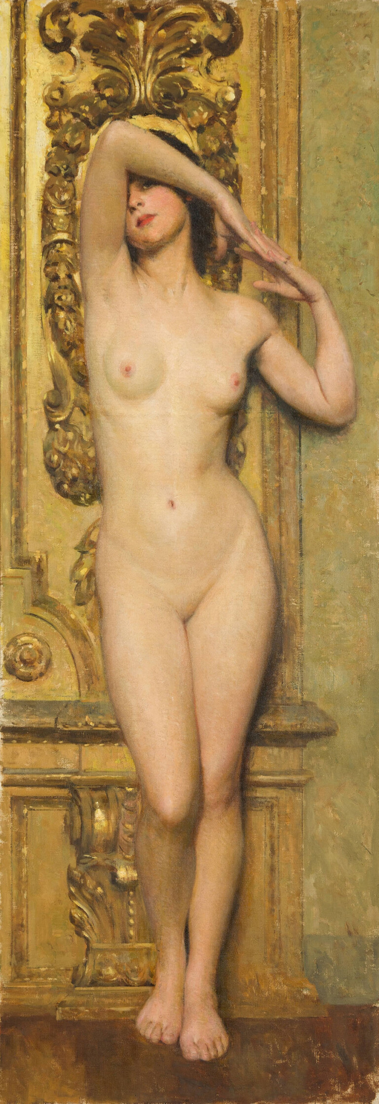 Giacomo Grosso, Nudo di donna, 1915 ca., olio su tela, 200 x 69 cm. Torino, Pinacoteca dell'Accademia Albertina