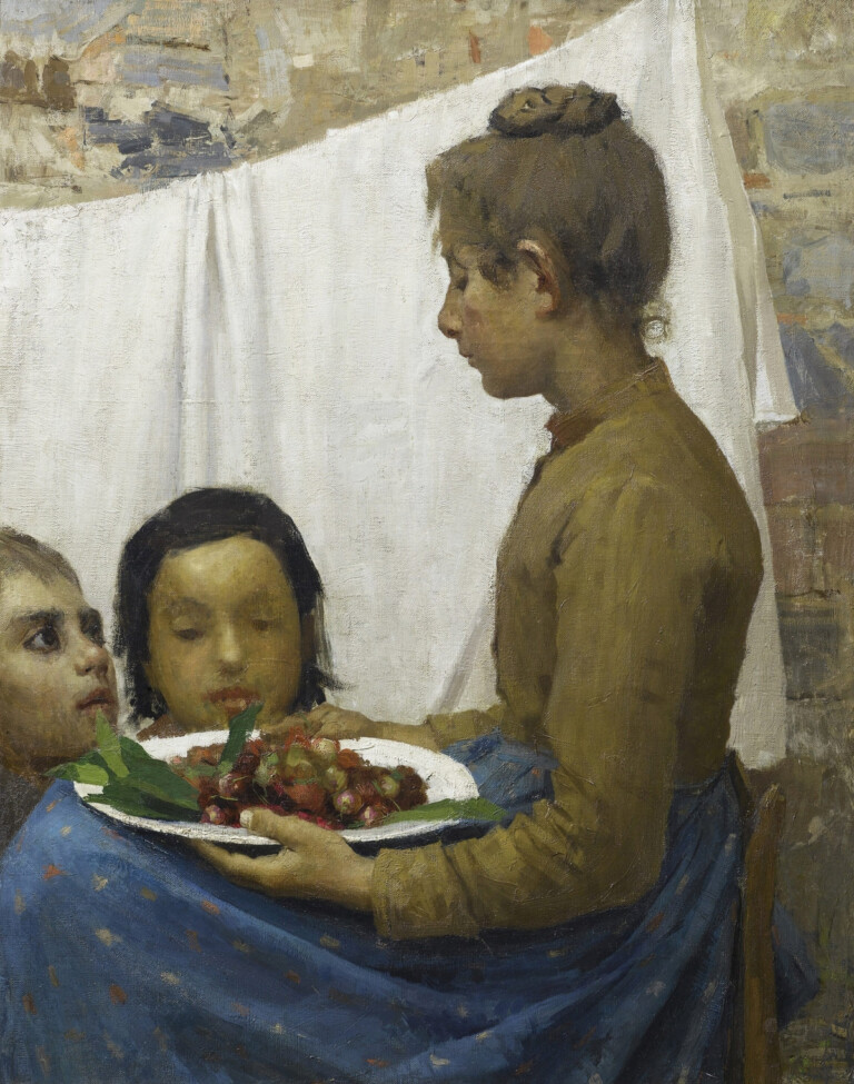 Giuseppe Pellizza da Volpedo, Le ciliege, 1889, olio su tela, cm 80 x 63. Collezione della Fondazione Cassa di Risparmio di Alessandria