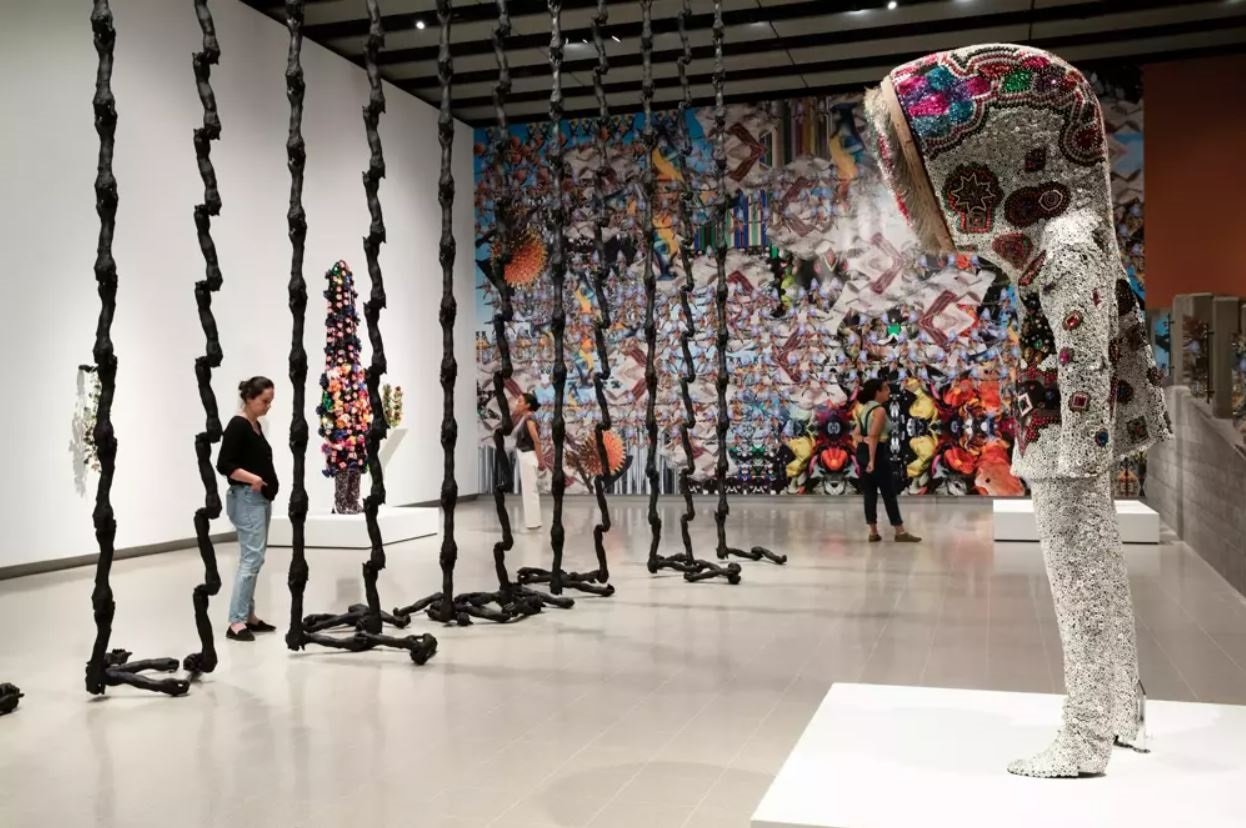 Installation view of Nick Cave works, In the Black Fantastic at Hayward Gallery. Ph Zeinab Batchelor