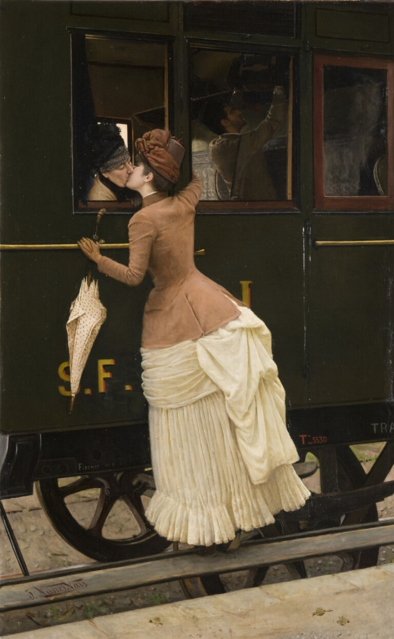 Italo Nunes Vais, Ancora un bacio, 1885, olio su tela, 105 x 65 cm. Novara, Galleria Giannoni