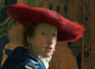 Johannes Vermeer, Girl with the Red Hat, detail, c. 1666 1667. National Gallery of Art, Washington, Andrew W. Mellon Collection