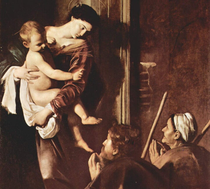 Rivedere la Madonna dei Pellegrini di Caravaggio a un palmo di naso